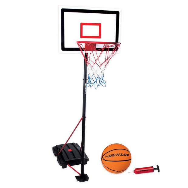 Dunlop Basketbalset - Speelset Junior - In Hoogte Verstelbaar 165 - 205 cm - Basketbal standaard met Bal