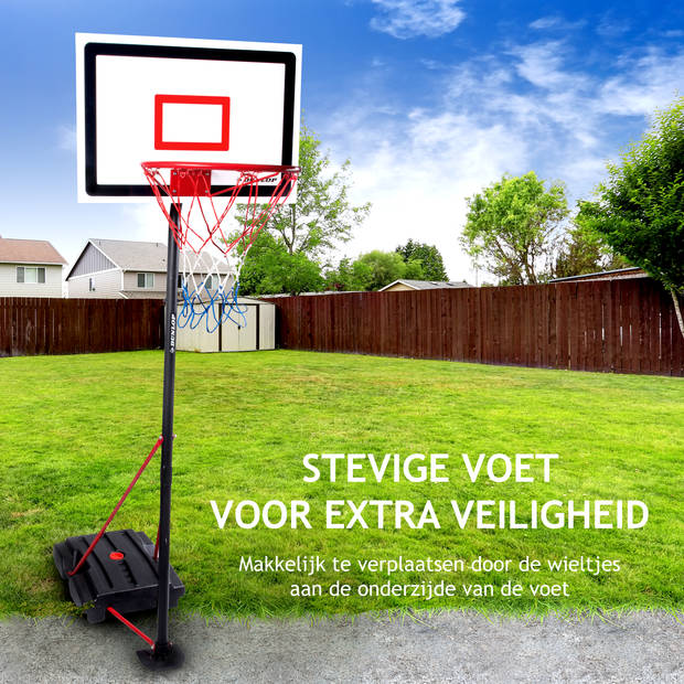Dunlop Basketbalset - Speelset Junior - In Hoogte Verstelbaar 165 - 205 cm - Basketbal standaard met Bal