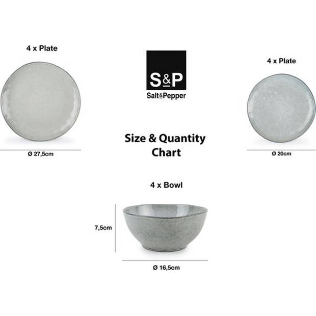 Salt & Pepper Serviesset Artisan Groen 12-Delig