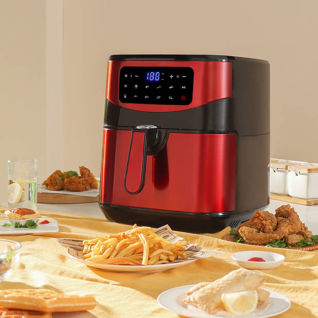 Swiss Pro+ Digitale Airfryer 10L Rood - 10 Liter