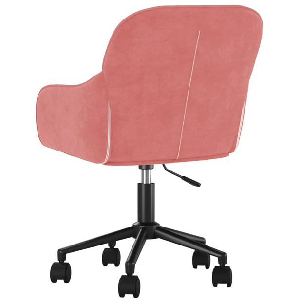 vidaXL Eetkamerstoelen draaibaar 2 st fluweel roze