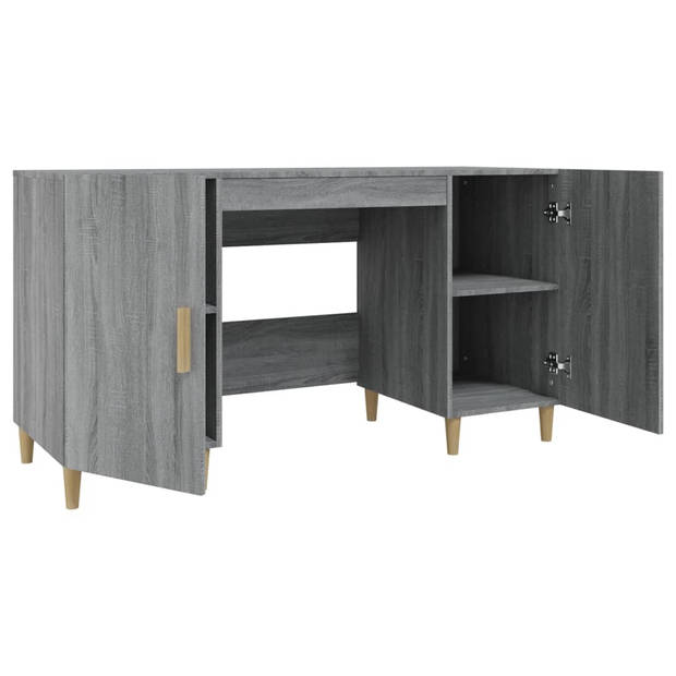 The Living Store Bureau Computerbureau - 140 x 50 x 75 cm - Grijs Sonoma Eiken