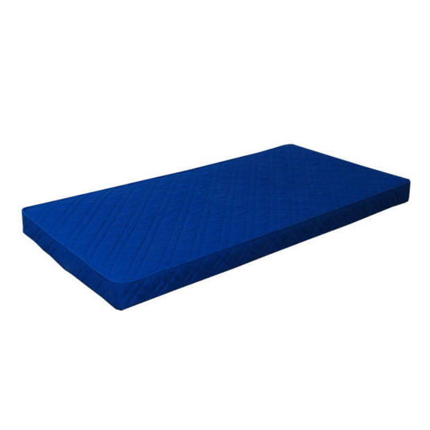 Schuimmatras met tijk blauw.