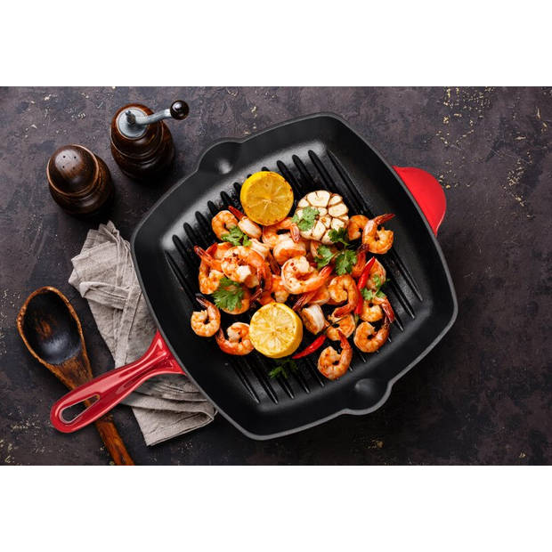 Rosmarino Gietijzeren Grillpan Rood 27cm