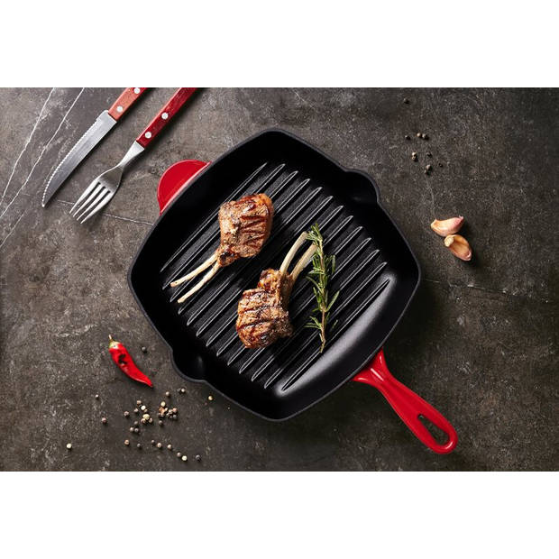 Rosmarino Gietijzeren Grillpan Rood 27cm