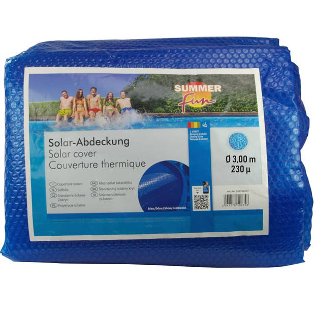 Summer Fun Zomerzwembadhoes solar rond 300 cm PE blauw