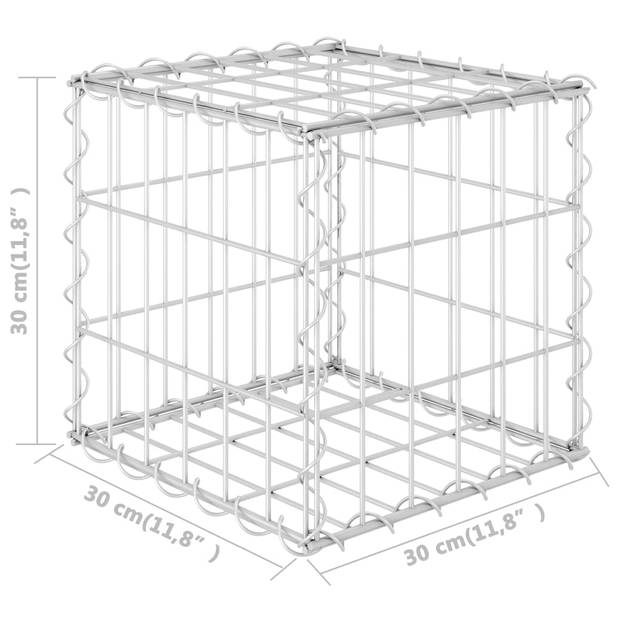 vidaXL Gabion plantenbak verhoogd kubus 30x30x30 cm staaldraad