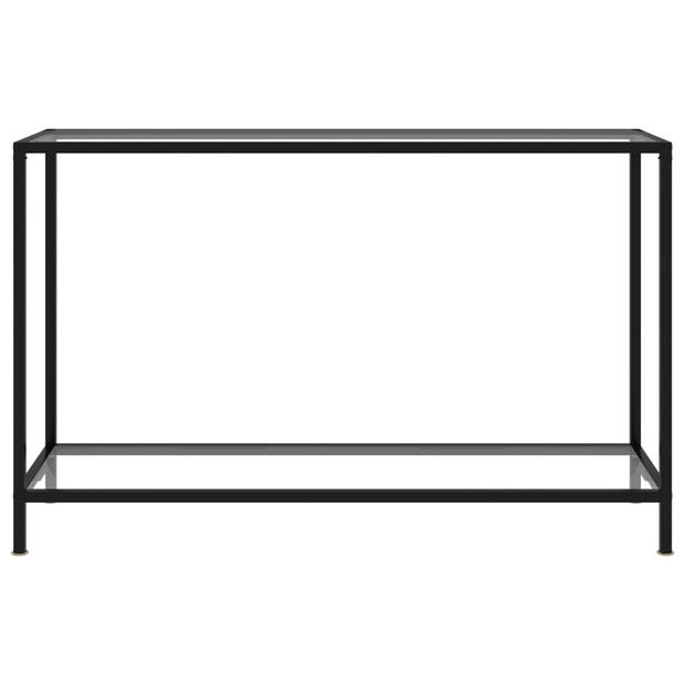 The Living Store Wandtafel X - Transparant/Zwart - 120 x 35 x 75 cm - Gehard glas/staal