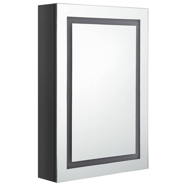 vidaXL Badkamerkast met spiegel LED 50x13x70 cm glanzend zwart