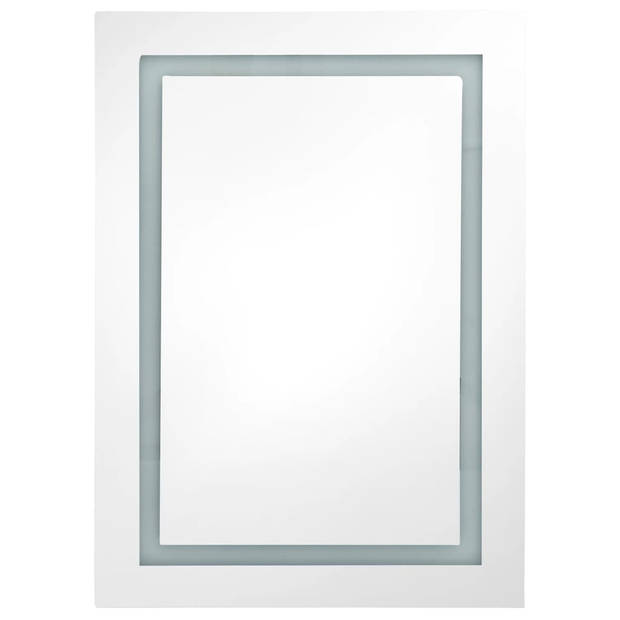 vidaXL Badkamerkast met spiegel en LED 50x13x70 cm grijs