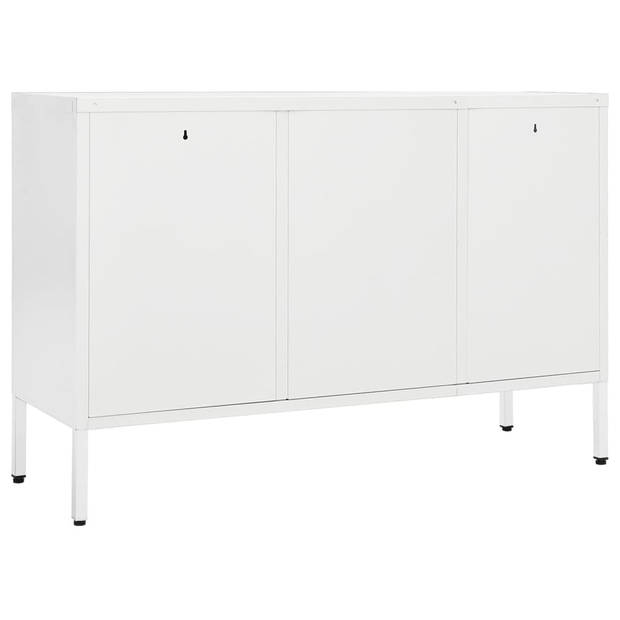 vidaXL Dressoir 105x35x70 cm staal en gehard glas wit