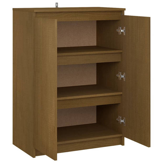 vidaXL Dressoir 60x36x84 cm massief grenenhout honingbruin