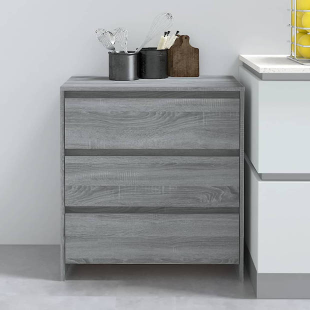 The Living Store Dressoir Bijzetkast - 70 x 41 x 75 cm - Grijs Sonoma Eiken - Montage vereist