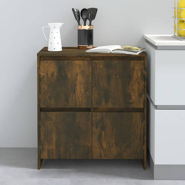 The Living Store Dressoir - Gerookt Eiken - 70 x 41 x 75 cm - Montage vereist