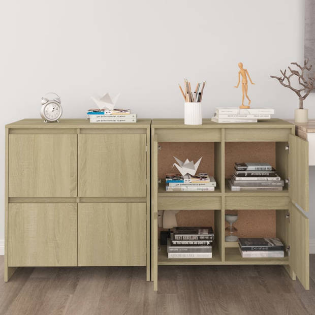 The Living Store Dressoir - Dressoirs - 70 x 41 x 75 cm - Sonoma eiken - Montage vereist