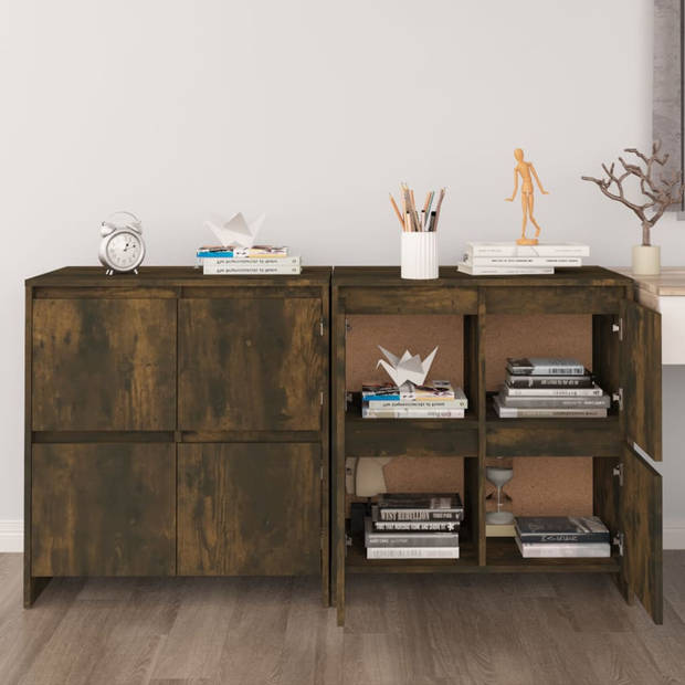 The Living Store Dressoir - Gerookt Eiken - 70 x 41 x 75 cm - Montage vereist