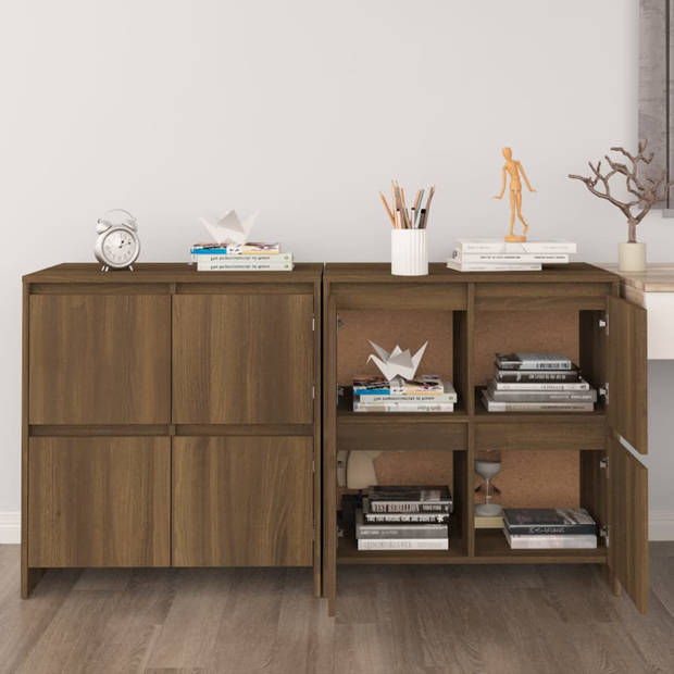 The Living Store Dressoir - Minimalistisch Ontwerp - Boekenkast voor Multimedia - 70x41x75 cm - Bruineiken Kleur