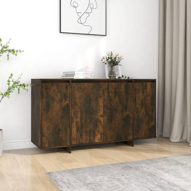 The Living Store Dressoir - Bijzetkast - 135x41x75 cm - Gerookt eiken - Montage vereist