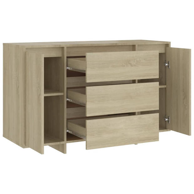 The Living Store Dressoir Meubel - 120 x 41 x 75 cm - Sonoma eiken - Montage vereist