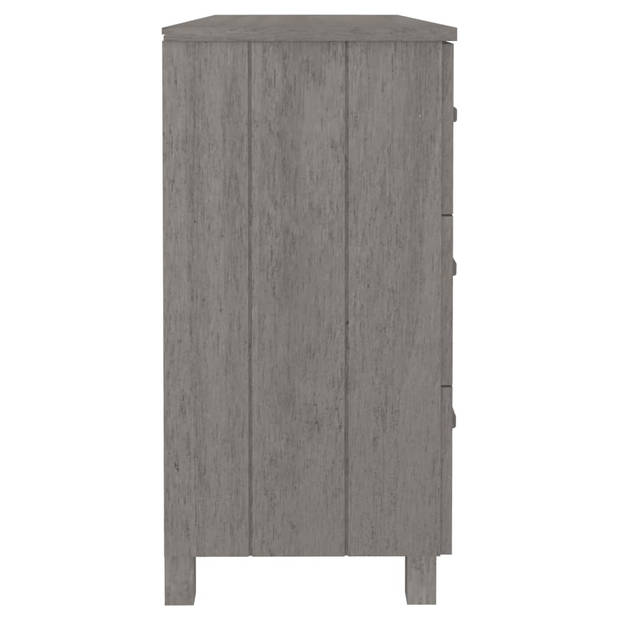 vidaXL Dressoir HAMAR 113x40x80 cm massief grenenhout lichtgrijs