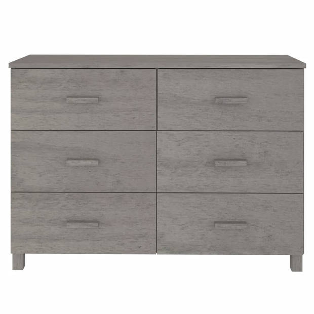 vidaXL Dressoir HAMAR 113x40x80 cm massief grenenhout lichtgrijs