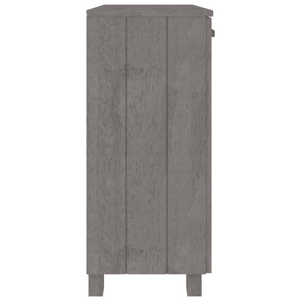 vidaXL Dressoir HAMAR 85x35x80 cm massief grenenhout lichtgrijs