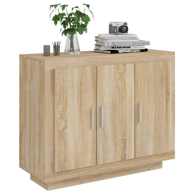 The Living Store Dressoir Sonoma Eiken - 92 x 35 x 75 cm - Bewerkt Hout