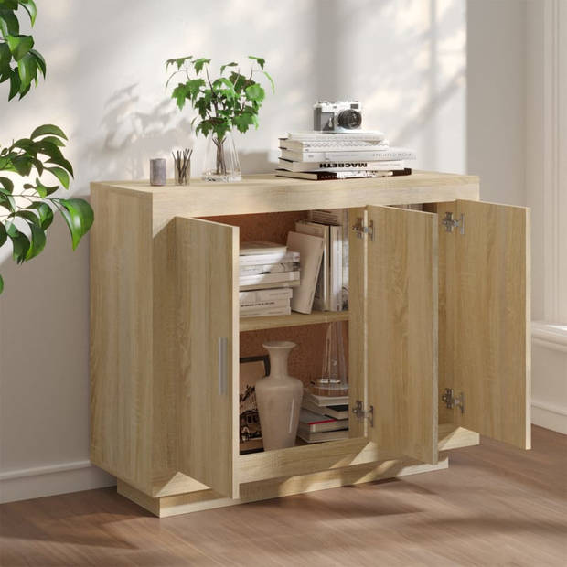 The Living Store Dressoir Sonoma Eiken - 92 x 35 x 75 cm - Bewerkt Hout