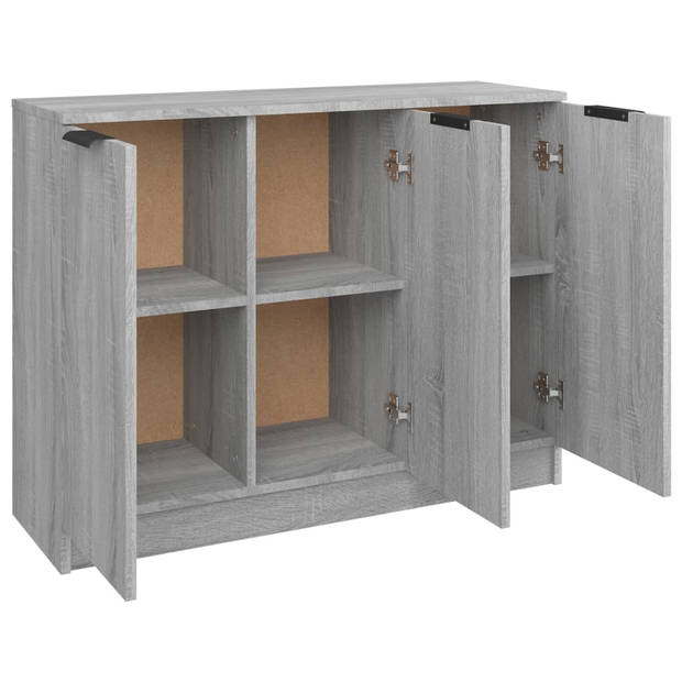 The Living Store Dressoir - Modern Charme - Hout - 90.5 x 30 x 70 cm - Grijs Sonoma Eiken