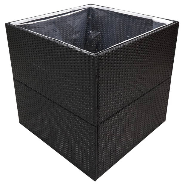 vidaXL Plantenbak 80x80x80 cm poly rattan zwart