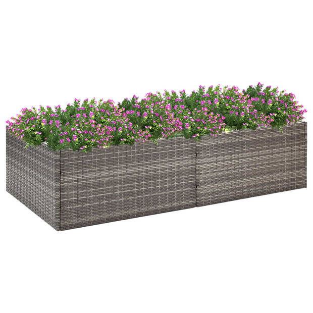 vidaXL Plantenbak 157x80x40 cm poly rattan grijs