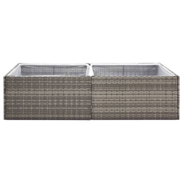 vidaXL Plantenbak 157x80x40 cm poly rattan grijs