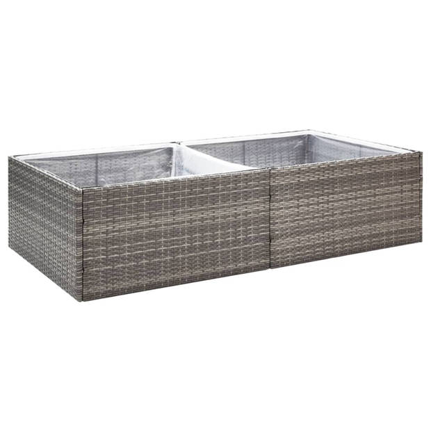 vidaXL Plantenbak 157x80x40 cm poly rattan grijs