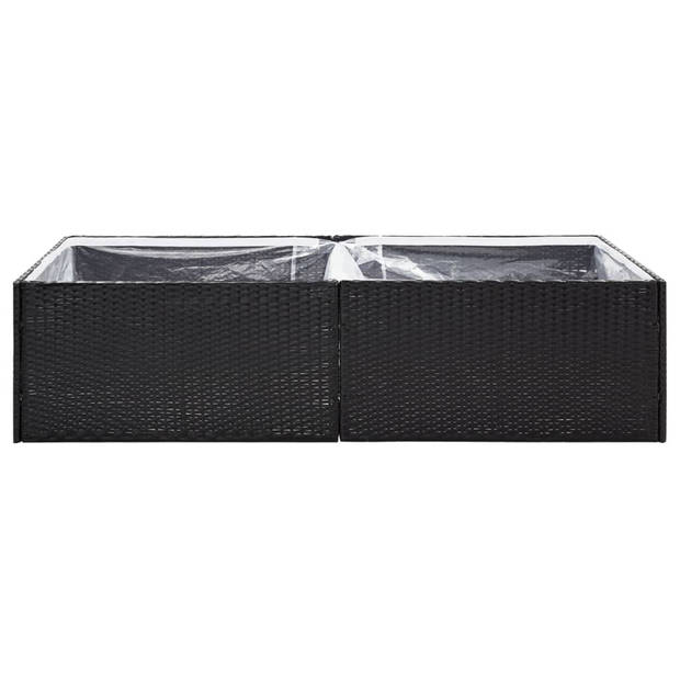 vidaXL Plantenbak 157x80x40 cm poly rattan zwart