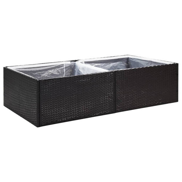 vidaXL Plantenbak 157x80x40 cm poly rattan zwart