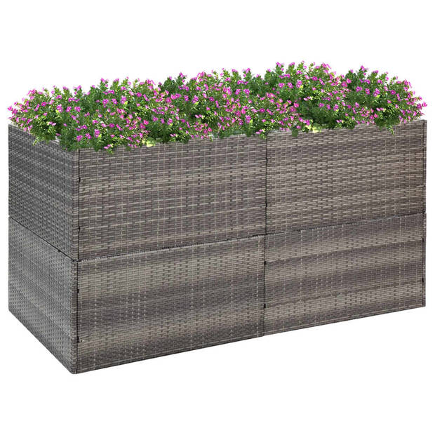 vidaXL Plantenbak 157x80x80 cm poly rattan grijs