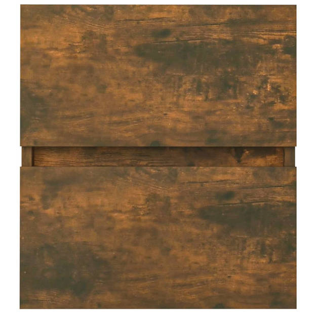 vidaXL Wastafelkast 41x38,5x45 cm bewerkt hout gerookt eikenkleurig