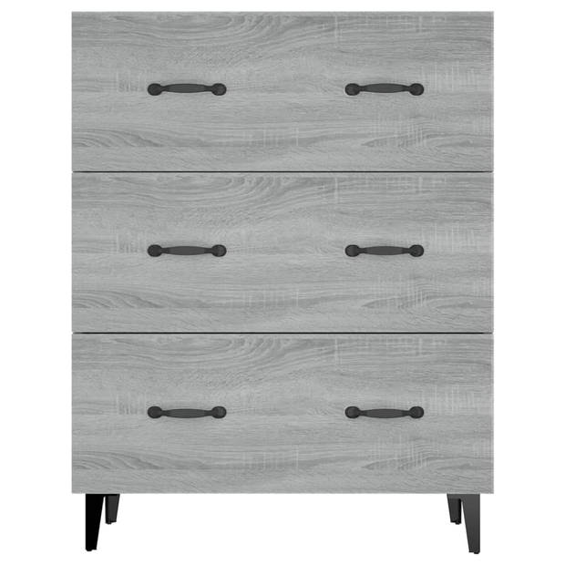 vidaXL Dressoir 69,5x34x90 cm bewerkt hout grijs sonoma eikenkleurig