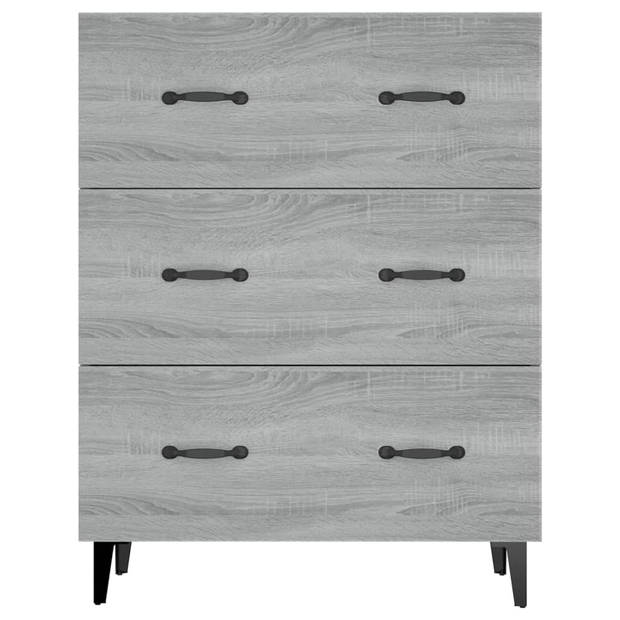 vidaXL Dressoir 69,5x34x90 cm bewerkt hout grijs sonoma eikenkleurig