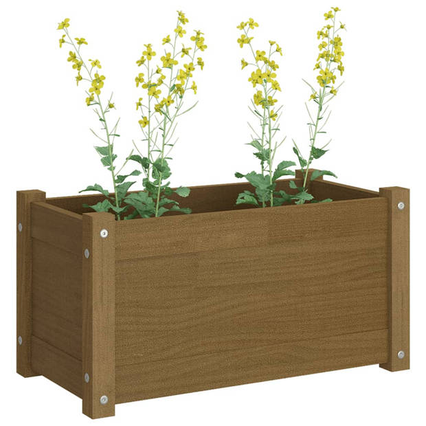 vidaXL Plantenbak 60x31x31 cm massief grenenhout honingbruin