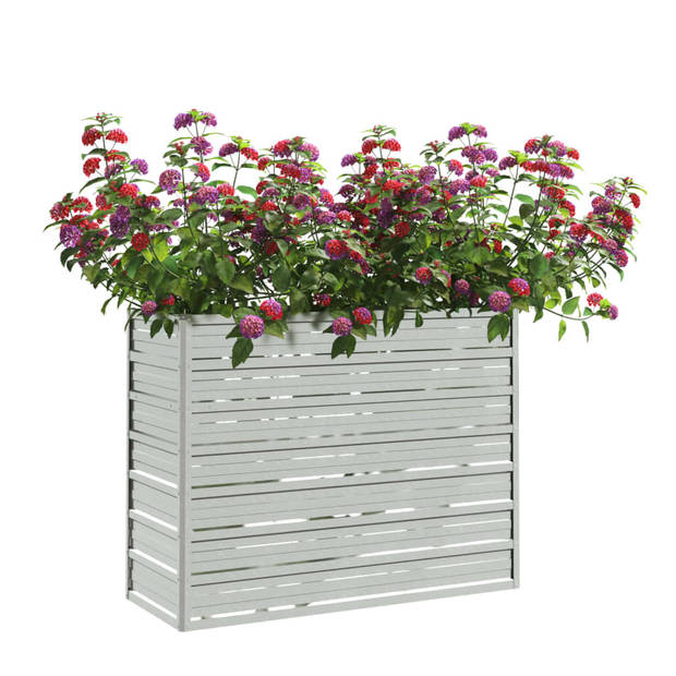 vidaXL Plantenbak verhoogd 100x40x77 cm gegalvaniseerd staal zilver