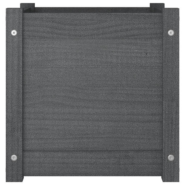 vidaXL Plantenbakken 2 st 40x40x40 cm massief grenenhout grijs