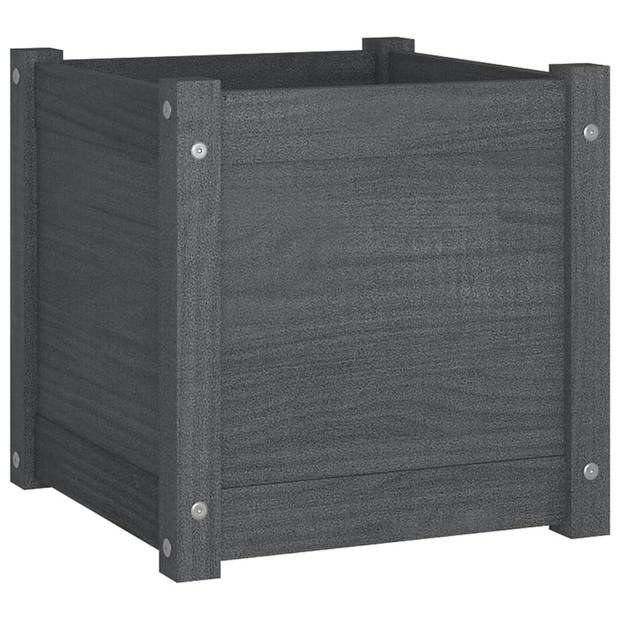 vidaXL Plantenbakken 2 st 40x40x40 cm massief grenenhout grijs