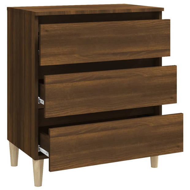 The Living Store Dressoir - Bruineiken - 60 x 35 x 69 cm - Met 3 lades