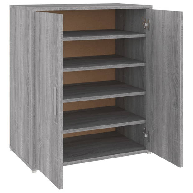 vidaXL Schoenenkast 60x35x70 cm bewerkt hout grijs sonoma eikenkleurig