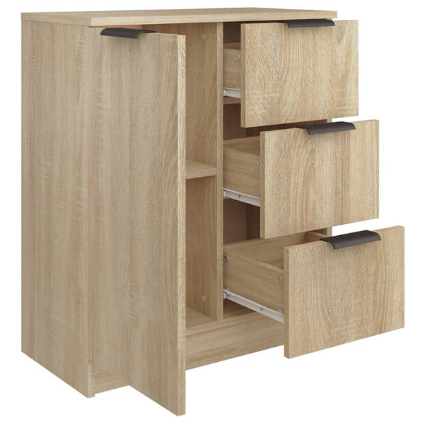 The Living Store Dressoir Sonoma Eiken - 60x30x70 cm - Bewerkt hout