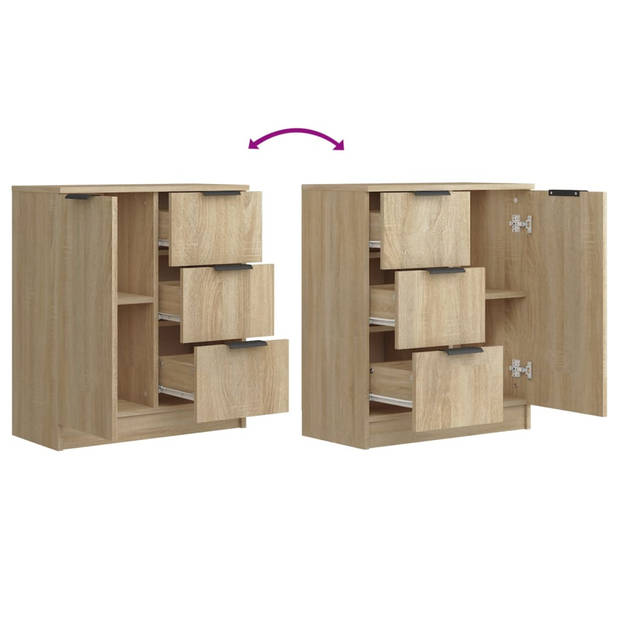 The Living Store Dressoir - Dressoirs - 60 x 30 x 70 cm - Sonoma eiken