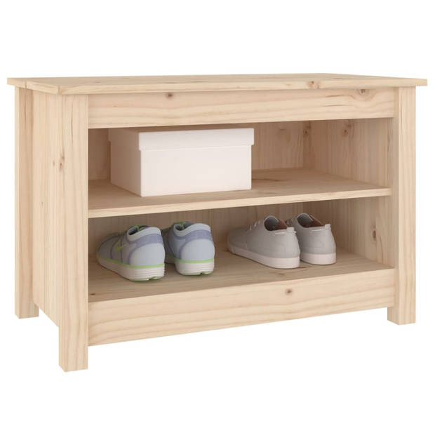 The Living Store Schoenenbank Schoenenkast - 70 x 38 x 45.5 cm - Grenenhout