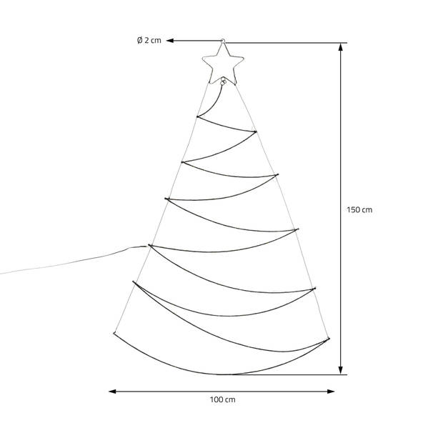 Ambiance Kerstboom met 150 LED's 150 cm