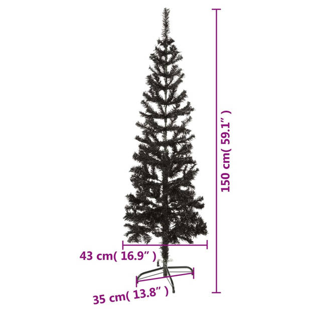 vidaXL Kerstboom smal 150 cm zwart